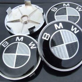 BMW centrumkåpor i äkta kolfiber 68 mm