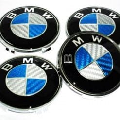 bmw centrumkåpor blå kolfiber