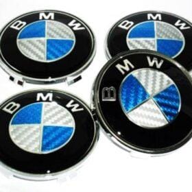 bmw centrumkåpor blå kolfiber