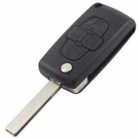 Citroen & Peugeot larmdosa nyckelskal 4 knappar