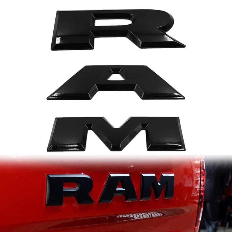 Dodge RAM logo stor emblem till bilen. Svart, silver 5 Dodge RAM logo stor emblem till bilen. Svart, silver - Bild 5