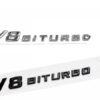 mercedes MB V8 BITURBO emblem i svart och silver