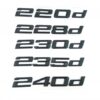 bmw 2 serie d modellbeteckning emblem i blank svart