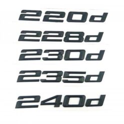 bmw 2 serie d modellbeteckning emblem i blank svart