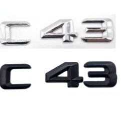 mecedes c43 logo emblem blank svart & silver