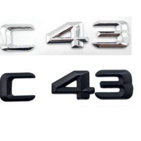 mecedes c43 logo emblem blank svart & silver