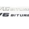 Mercedes V6 biturbo emblem i blank svart och silver
