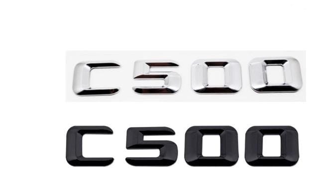Mercedes C500 emblem svart silver 1 Mercedes C500 emblem svart silver