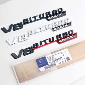 V8 biturbo 4 matic emblem till mercedes