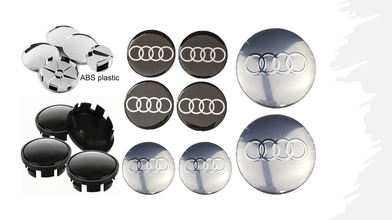 Audi centrumkåpor 4 storlekar 1 audi centrumkåpor 4 storlekar 56, 60, 65, 68 mm