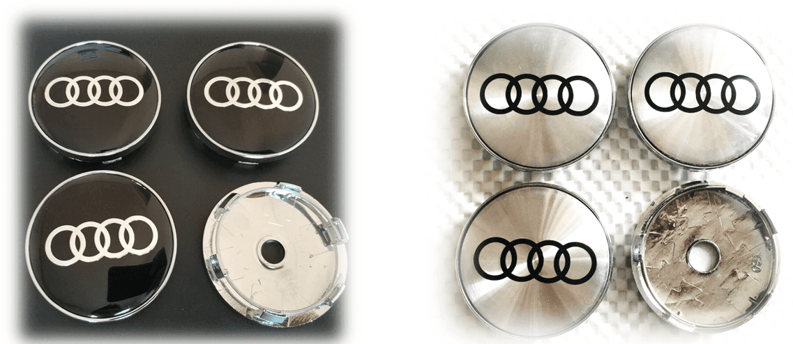 Audi centrumkåpor 4 storlekar 3 audi centrumkåpa navkåpa 60mm