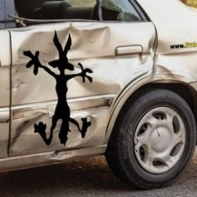 E Coyote Smash Crash kanin dekal till bilen