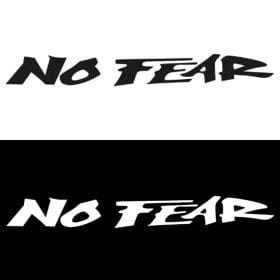 No fear text dekal stickers värmetålig