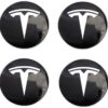 Tesla hjulnav emblem i svart 4st fälgemblem
