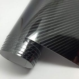 Svart kolfiber 6D vinyl folie wrap 1,52 meter