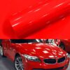 Blank röd vinyl folie bubbelfri till bilen mc