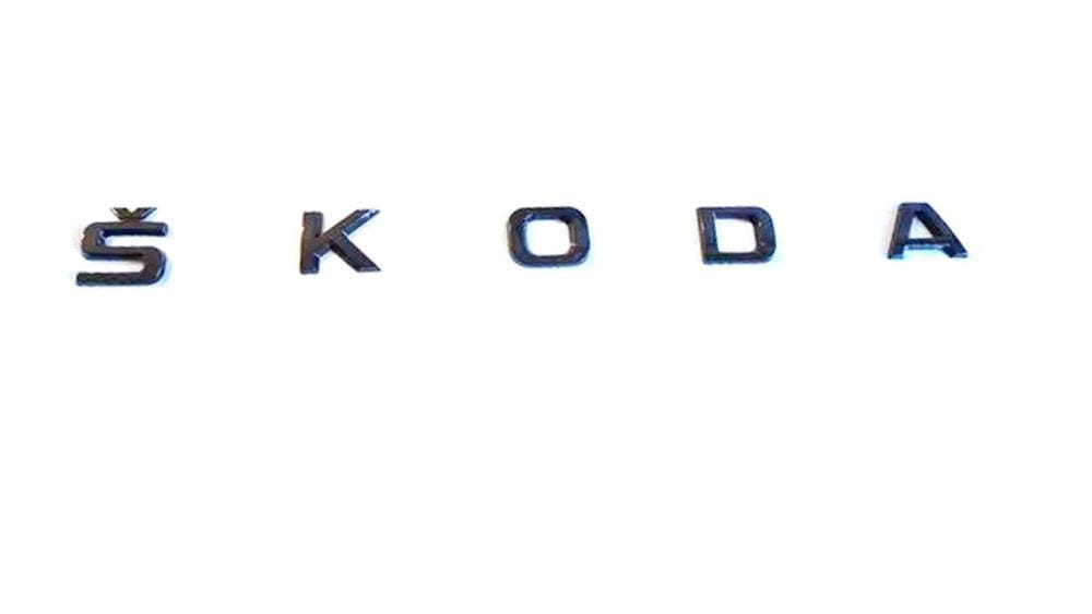 Skoda emblem till bagagelucka blank svart 1 Skoda emblem till bagagelucka blank svart