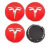 Tesla centrumkåpor röda navkåpa 57mm 2 Tesla centrumkåpor röda 57mm