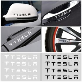 Tesla dekaler till dörrhandtag, spegel